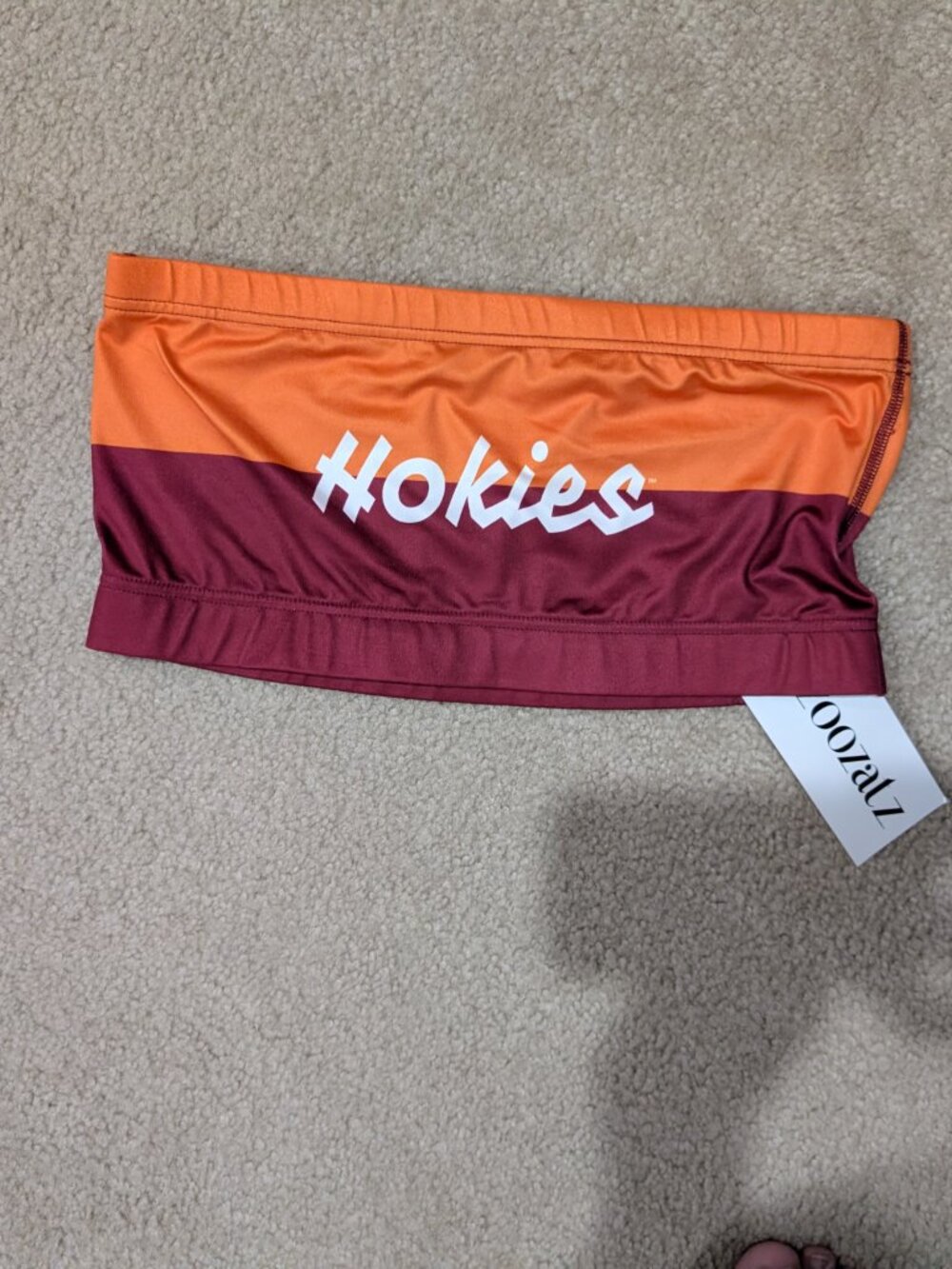NWT Hokies sports bra, L, Maroon/Orange